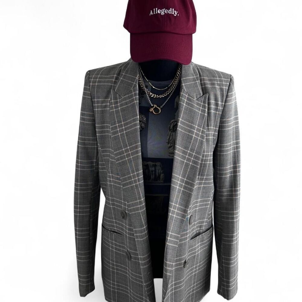 Preppy Plaid Double Breasted Blazer Women's Size 6 - Picture 8 of 8